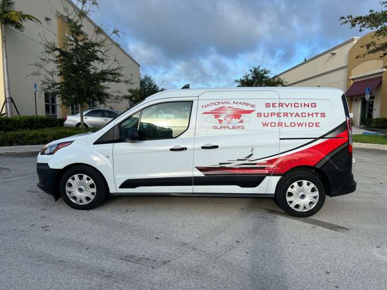 National Marine Suppliers commercial vehicle lettering project, photo 1 of 4