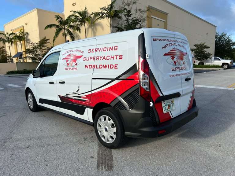 National Marine Suppliers commercial vehicle lettering project, photo 2 of 4
