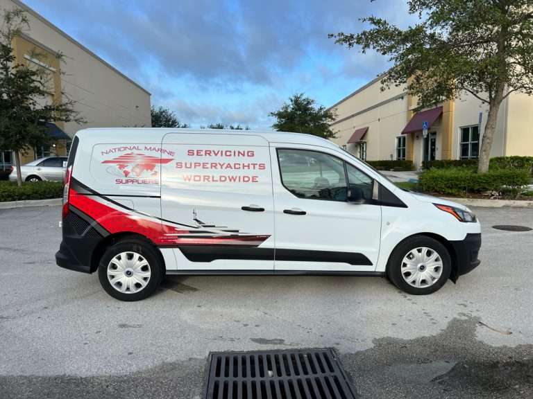 National Marine Suppliers commercial vehicle lettering project, photo 3 of 4