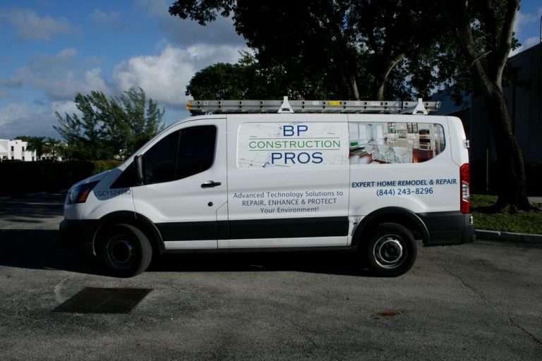 BP Construction Pros commercial vehicle lettering project, photo 2 of 4