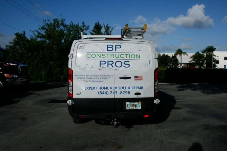 BP Construction Pros commercial vehicle lettering project, photo 3 of 4