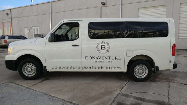 Bonaventure Resort & Spa commercial vehicle lettering project, photo 2 of 4