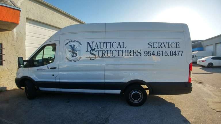 Nautical Structures commercial vehicle lettering project, photo 1 of 12