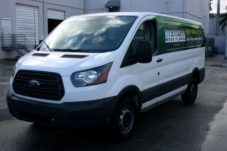 New Heritage Wood Floors commercial vehicle lettering project, photo 2 of 4
