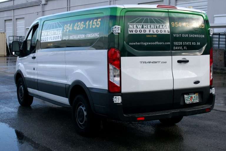 New Heritage Wood Floors commercial vehicle lettering project, photo 3 of 4