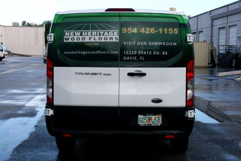 New Heritage Wood Floors commercial vehicle lettering project, photo 4 of 4