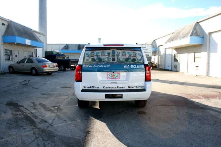 CEO Executive Suites commercial vehicle lettering project, photo 4 of 4