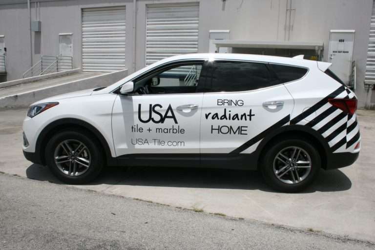 USA Tile+Marble commercial vehicle lettering project, photo 1 of 7