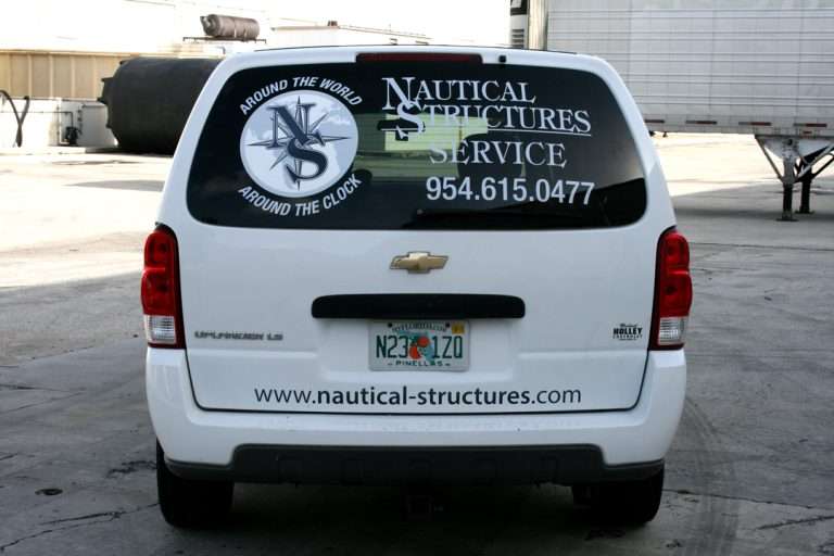Nautical Structures commercial vehicle lettering project, photo 8 of 12