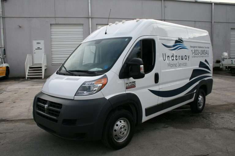 Underway Marine Services commercial vehicle lettering project, photo 2 of 4