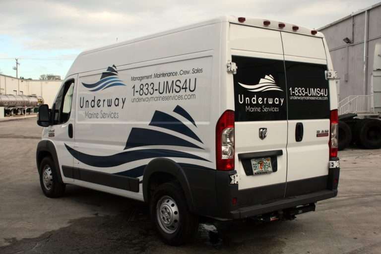 Underway Marine Services commercial vehicle lettering project, photo 3 of 4
