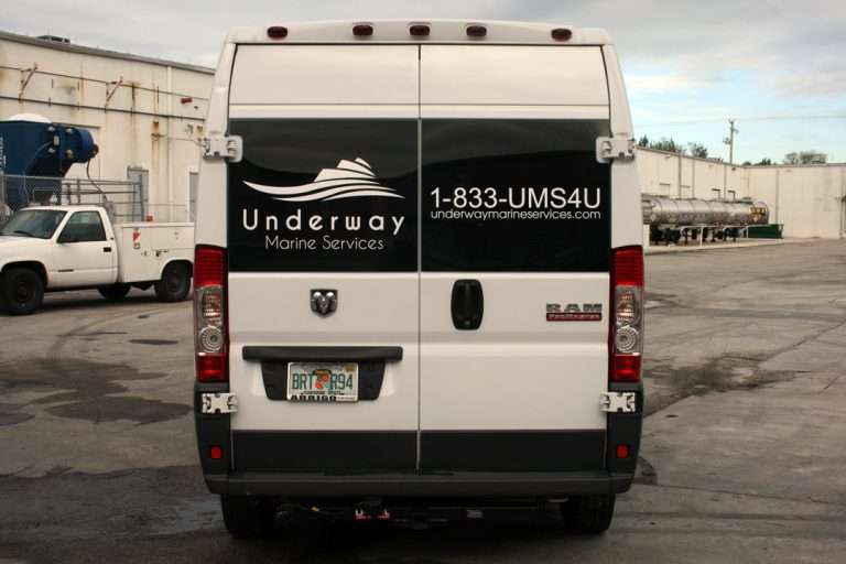 Underway Marine Services commercial vehicle lettering project, photo 4 of 4
