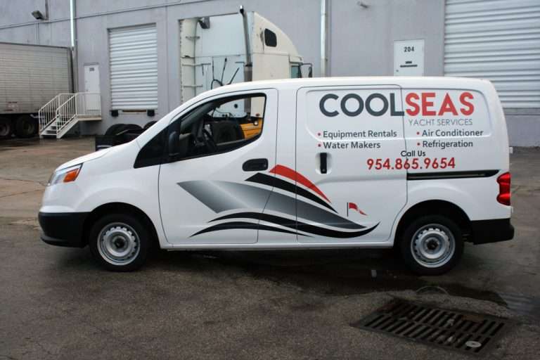 Cool Seas Yacht Services commercial vehicle lettering project, photo 2 of 4