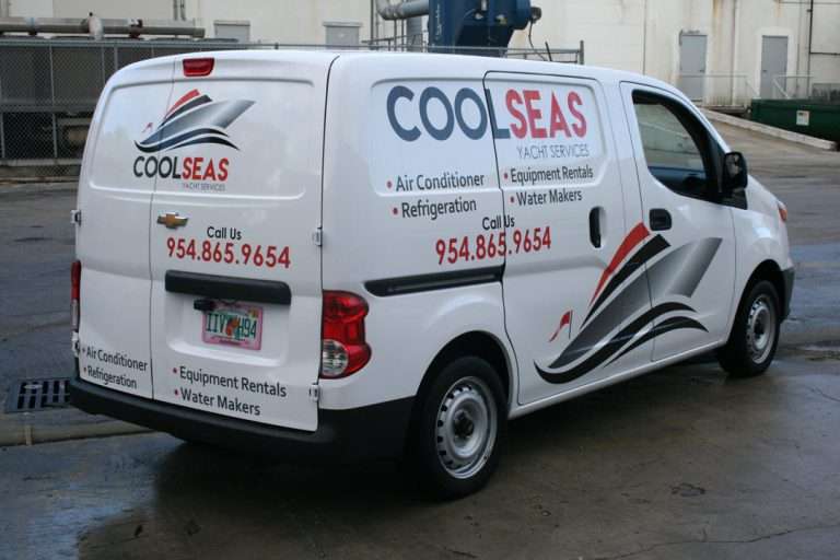 Cool Seas Yacht Services commercial vehicle lettering project, photo 3 of 4