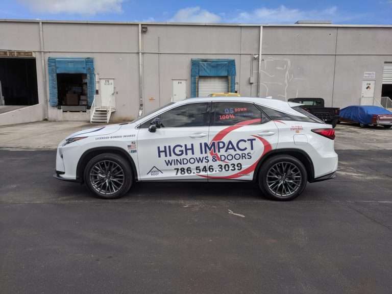 High Impact Windows & Doors commercial vehicle lettering project, photo 3 of 4