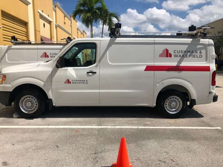 Cushman & Wakefield commercial vehicle lettering project, photo 1 of 3