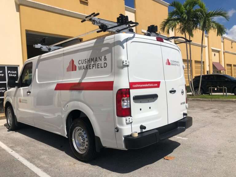 Cushman & Wakefield commercial vehicle lettering project, photo 2 of 3