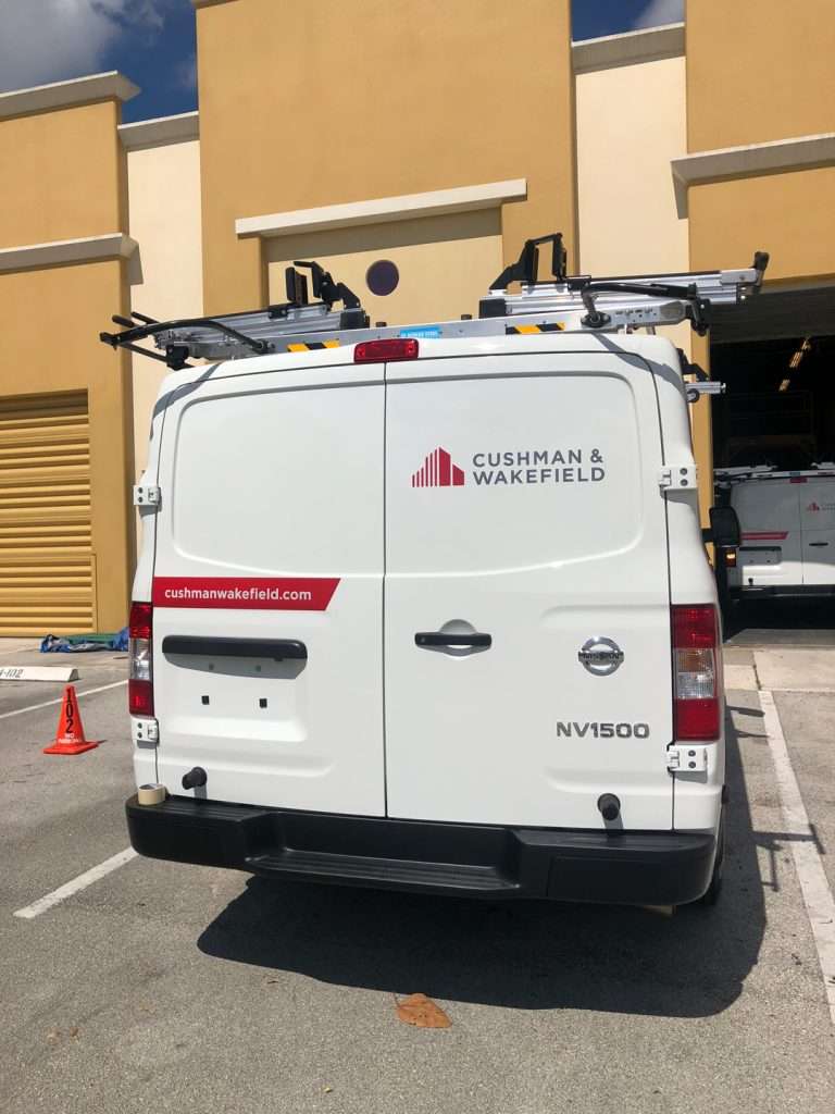 Cushman & Wakefield commercial vehicle lettering project, photo 3 of 3