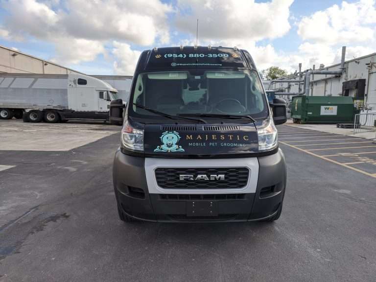 Majestic Mobile Pet Grooming commercial vehicle lettering project, photo 3 of 4