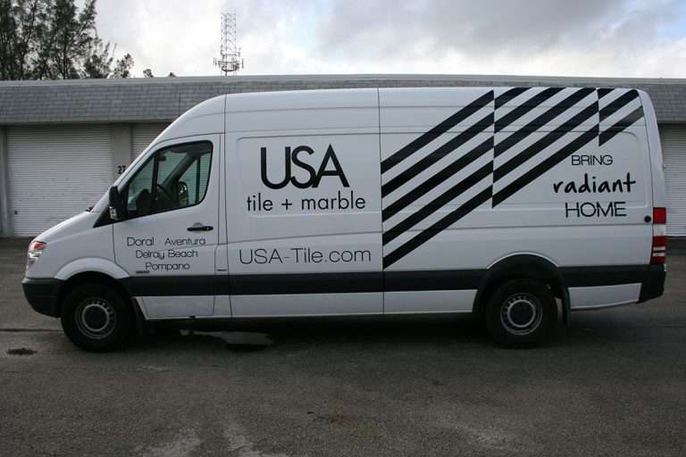 USA Tile+Marble commercial vehicle lettering project, photo 5 of 7