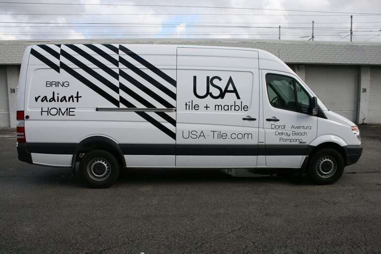 USA Tile+Marble commercial vehicle lettering project, photo 6 of 7