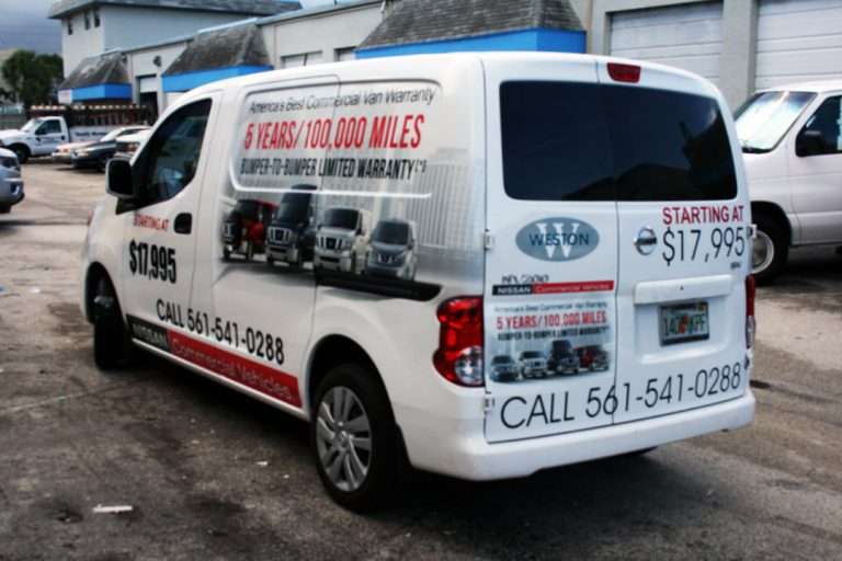 Weston Nissan commercial vehicle lettering project, photo 1 of 4