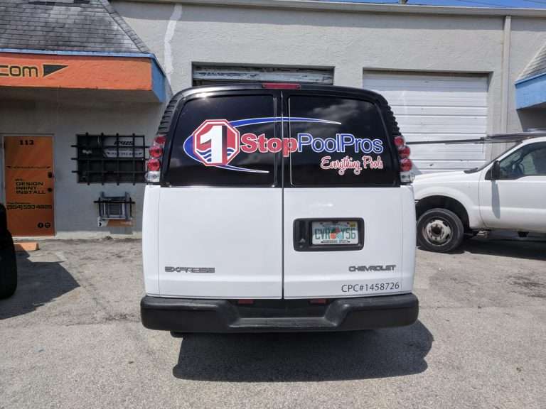 1 Stop PoolPros commercial vehicle lettering project, photo 2 of 2