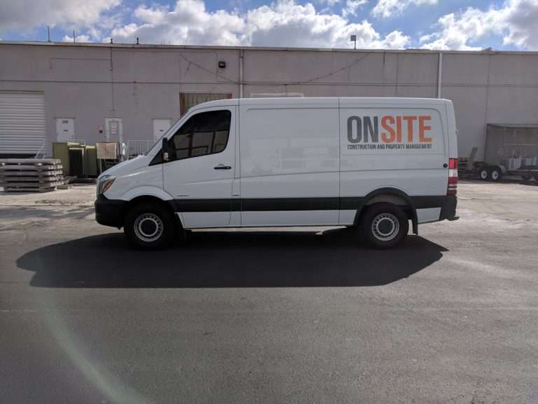 On Site Construction commercial vehicle lettering project, photo 2 of 4