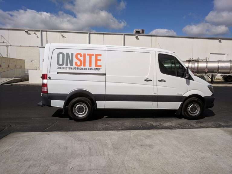 On Site Construction commercial vehicle lettering project, photo 3 of 4