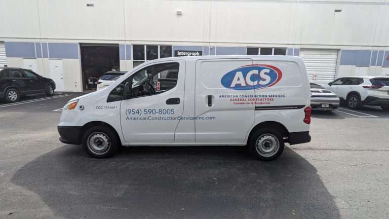 American Construction Services commercial vehicle lettering project, photo 1 of 4