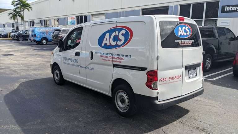 American Construction Services commercial vehicle lettering project, photo 2 of 4