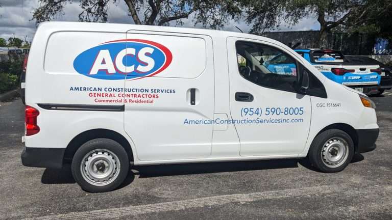 American Construction Services commercial vehicle lettering project, photo 3 of 4