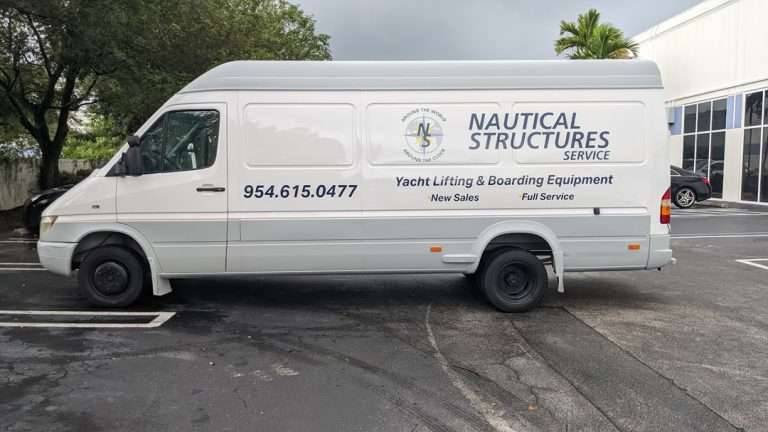Nautical Structures commercial vehicle lettering project, photo 10 of 12