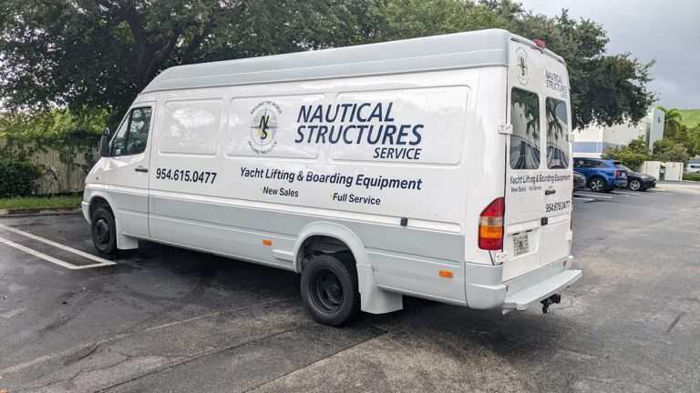 Nautical Structures commercial vehicle lettering project, photo 9 of 12