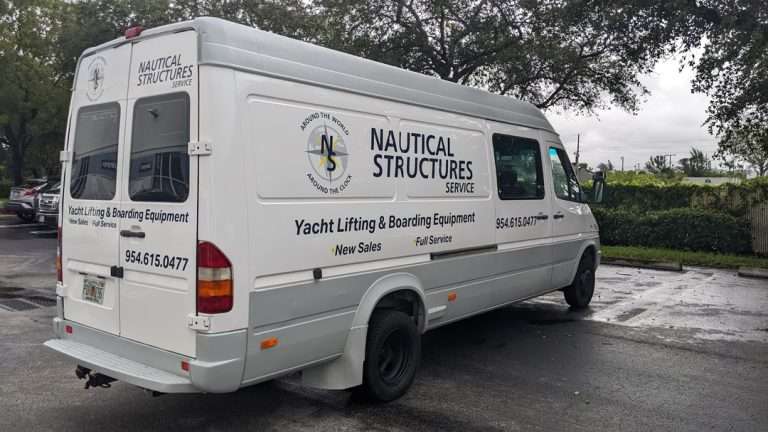 Nautical Structures commercial vehicle lettering project, photo 11 of 12