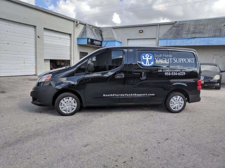 South Florida Yacht Support commercial vehicle lettering project, photo 2 of 4