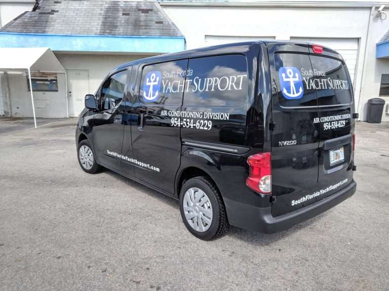 South Florida Yacht Support commercial vehicle lettering project, photo 1 of 4